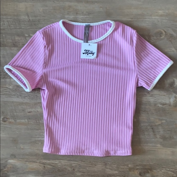 MILKY THE LABEL | Pink Ribbed Crop Top - Picture 5 of 5